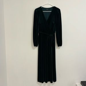 INC Green Velour long sleeve dress